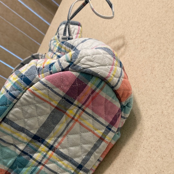 Vera Bradley Multicolor Quilted Satchel Shoulder Bag Pastel Plaid - Picture 5 of 15